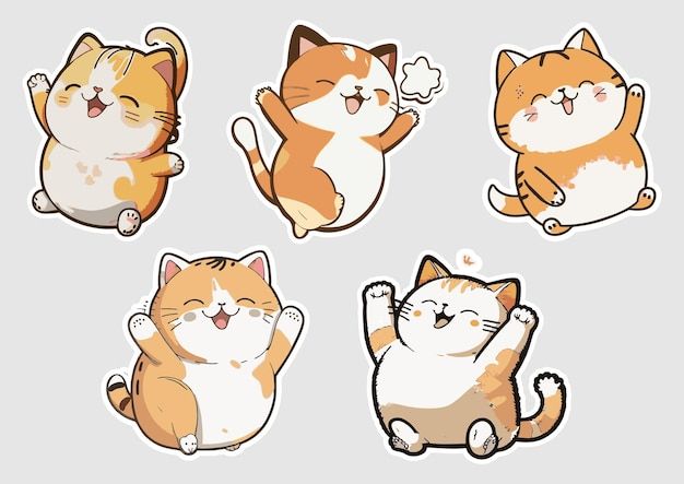 HÌNh Vẽ Con MÈO Cute VớI MÀU SắC TươI SÁNg TrÊN NềN đơN GiảN